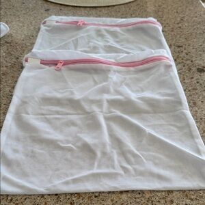 White and Pink Mesh Laundry Bag  Bottoms